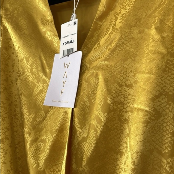 NWT WAYF Yellow Silky Snake Print Bodysuit XS - Picture 13 of 16